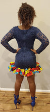 Load image into Gallery viewer, Ego Lace and African Prints Bodycon Ruffle Dress
